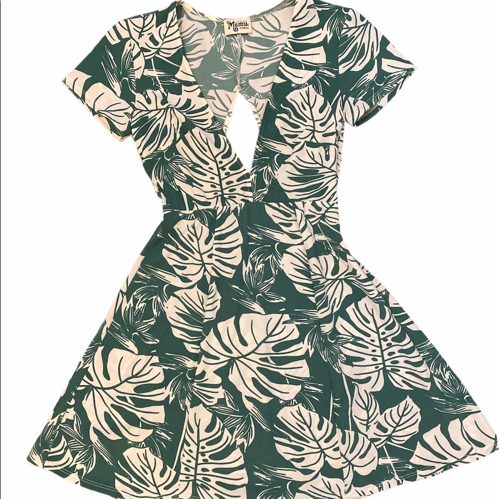 Show Me Your MUMU Green Palm Leaf Dress